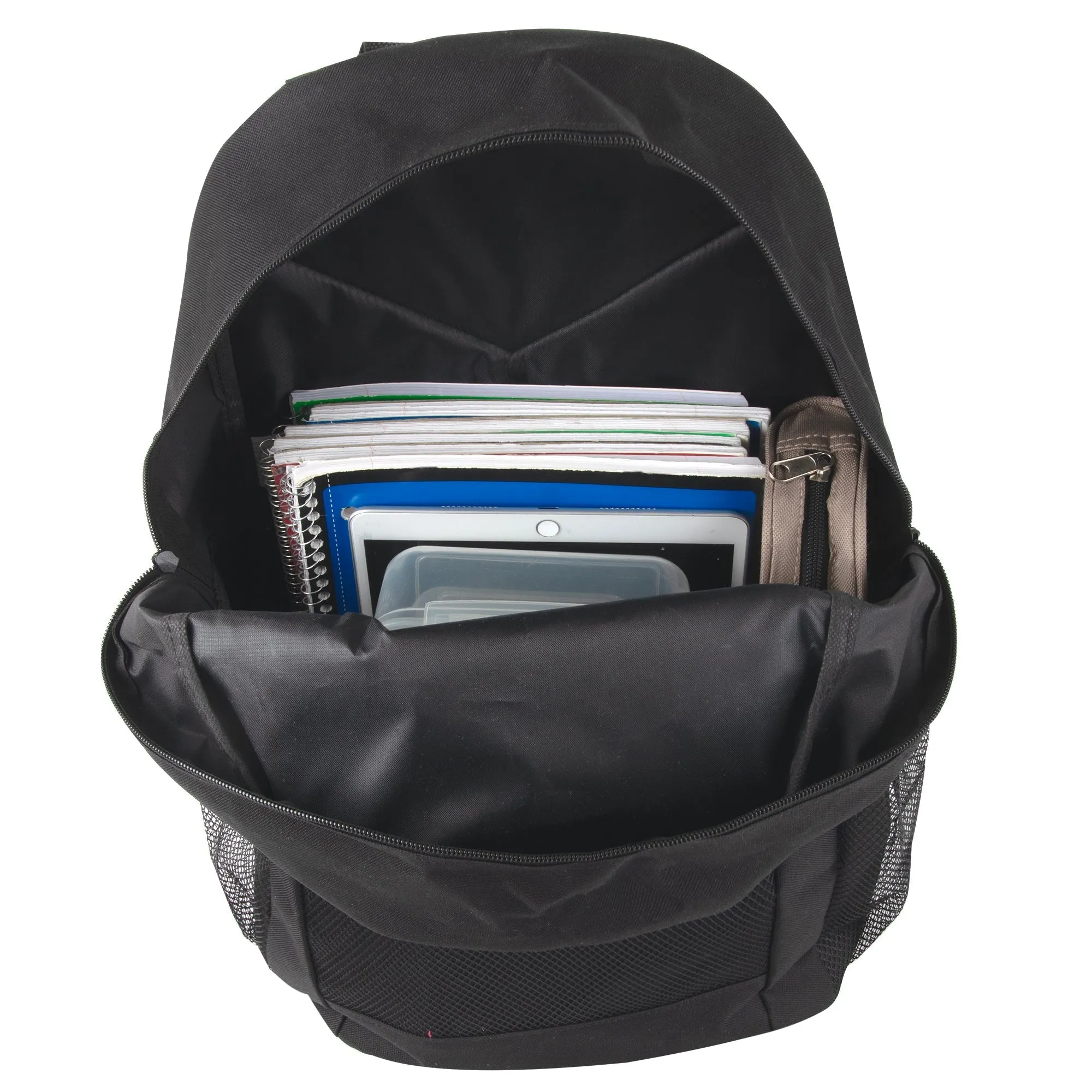 18 Inch Multi-Pocket Reflective Backpack -  Black