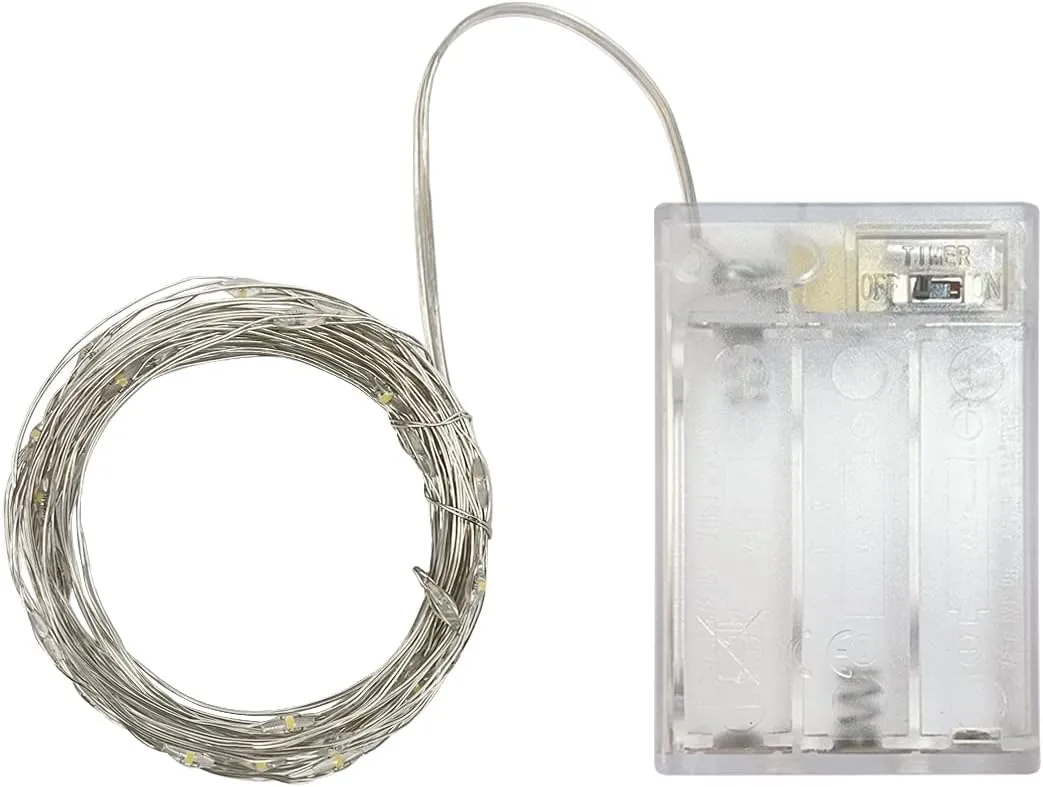 4 Pack Battery Operated Dewdrop Led Lights,Indoor Mini Fairy Lights With Timer Function,For Wedding Home Parties Christmas Holiday Decoration,6 Hours on/18 Hours Off ,30 Count LEDs,10 Feet(Warm white)