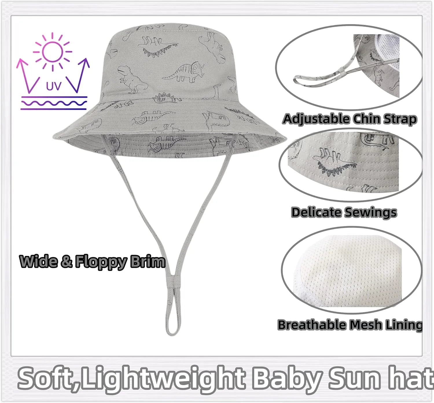 Baby Sun Hat Toddler Summer Hats UPF 50  Baby Bucket Hat Protective Bucket hat Kids Beach Hats for Baby Boy Girl