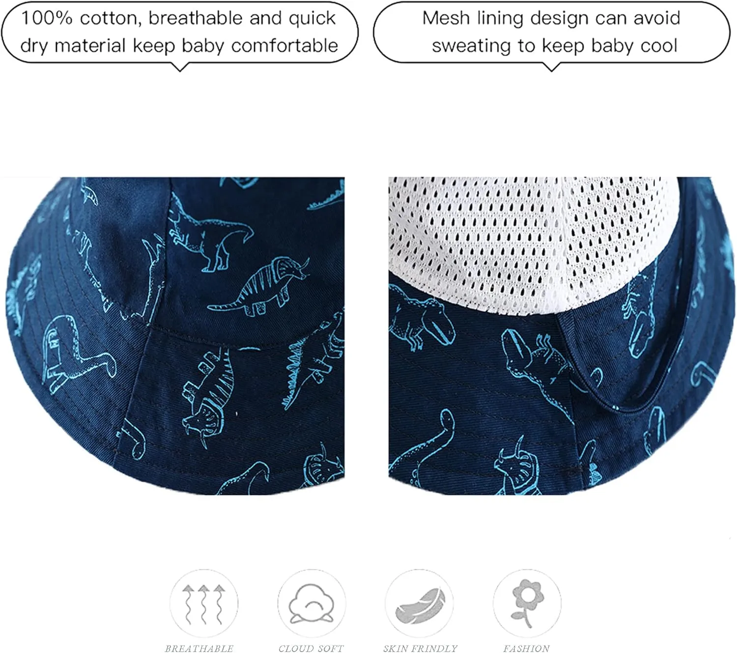 Baby Sun Hat Toddler Summer Hats UPF 50  Baby Bucket Hat Protective Bucket hat Kids Beach Hats for Baby Boy Girl