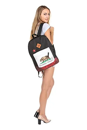 Benteng California Travel Backpack Light-Weight Fashion Hiking Daypack School Bag, Black