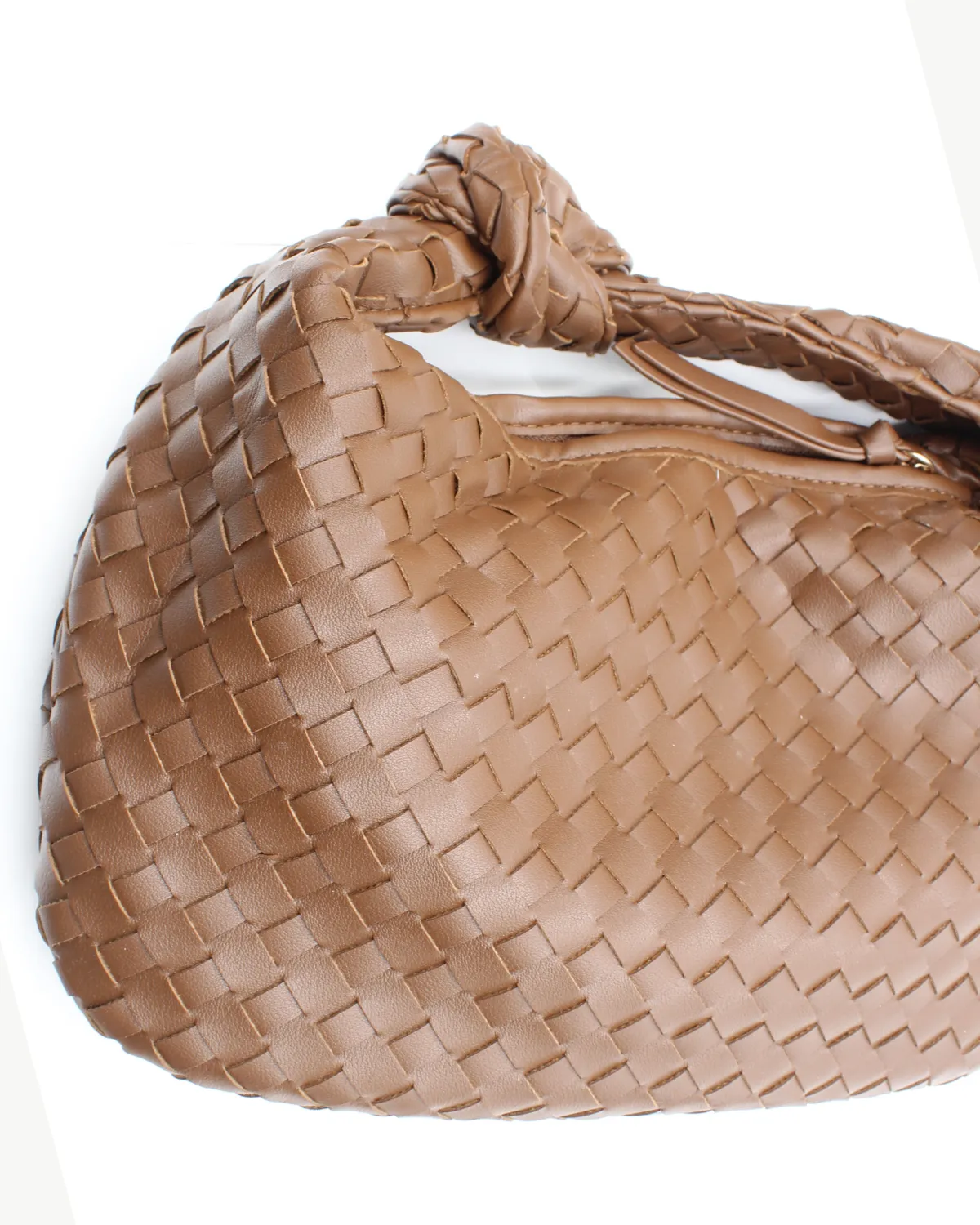 Brown Woven Knot Bag