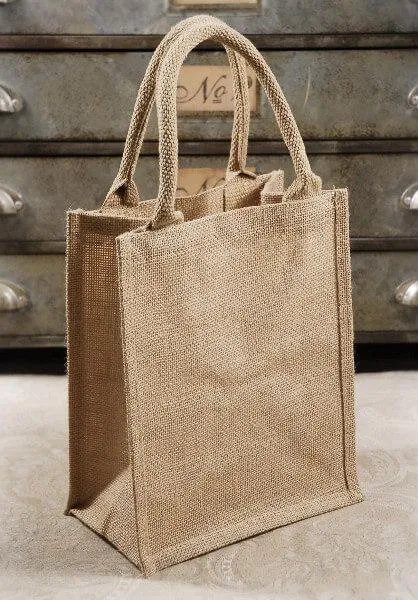 Burlap Gift Tote Bags 11x9 (Pack of 6)