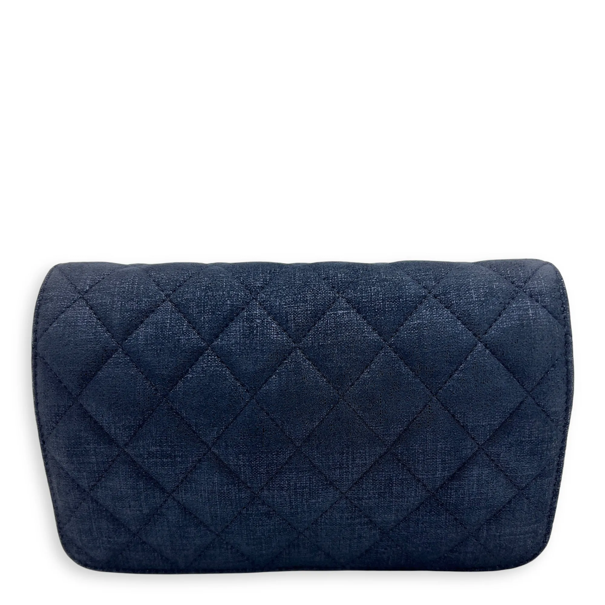 CC Blue Wallet On Chain in Nubuck, Silver hardware