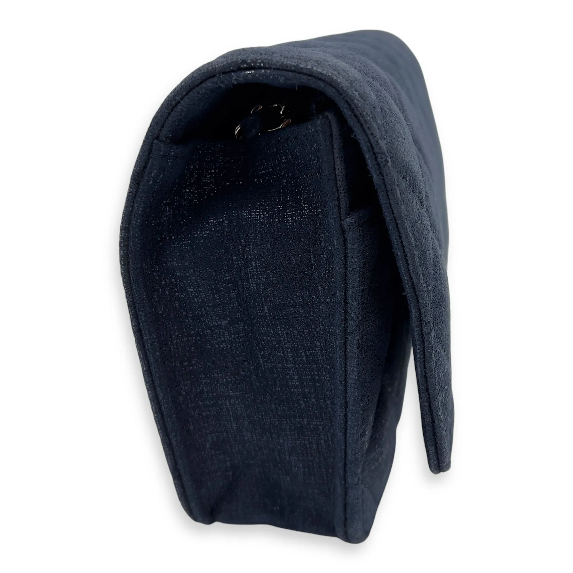 CC Blue Wallet On Chain in Nubuck, Silver hardware
