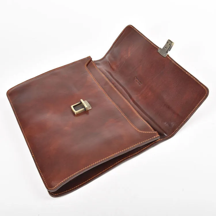 Delamore Brown Leather Underarm Business A4 Folder
