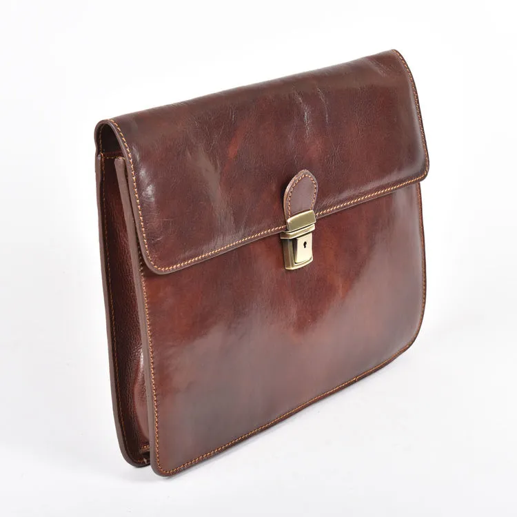 Delamore Brown Leather Underarm Business A4 Folder