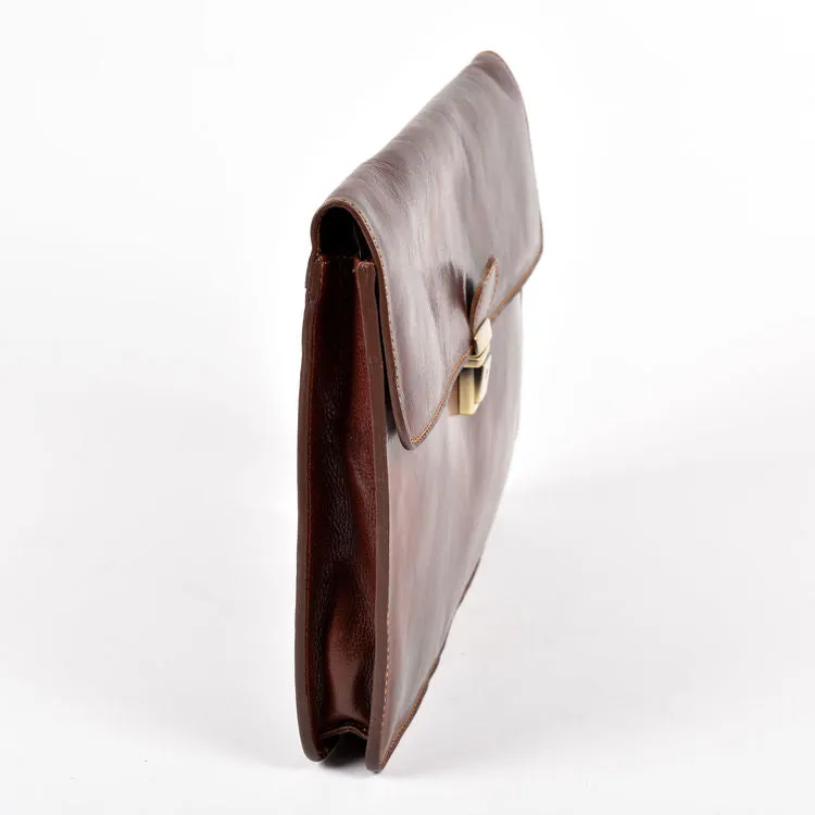 Delamore Brown Leather Underarm Business A4 Folder