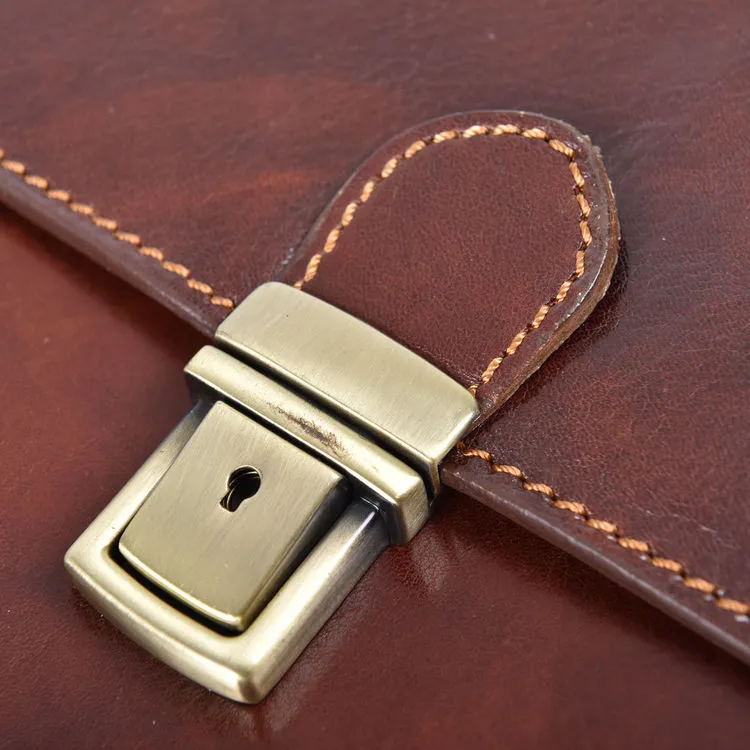 Delamore Brown Leather Underarm Business A4 Folder