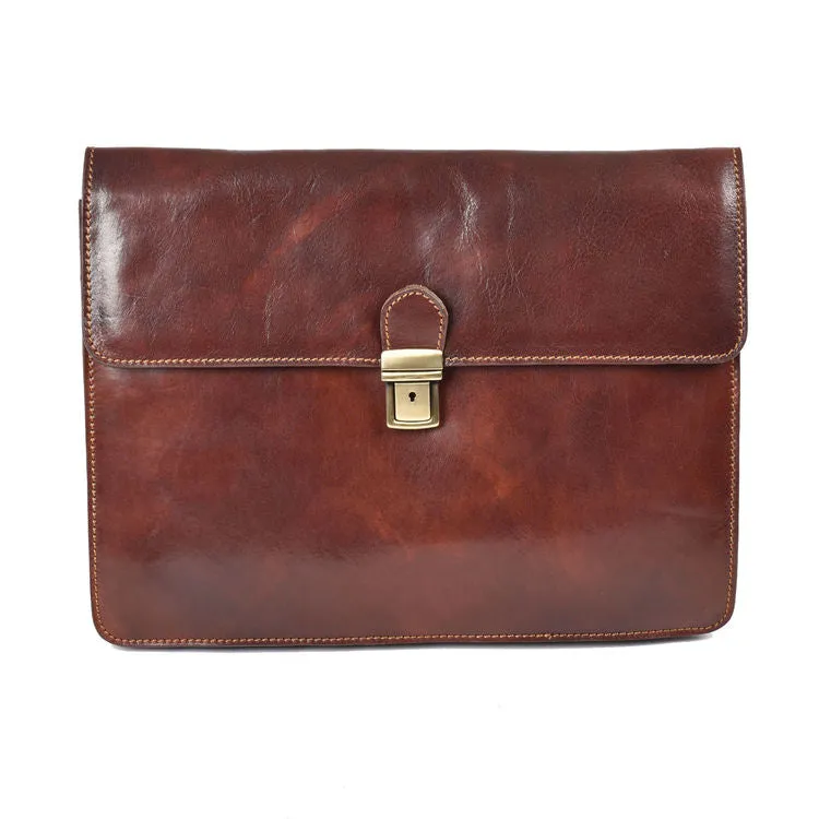 Delamore Brown Leather Underarm Business A4 Folder