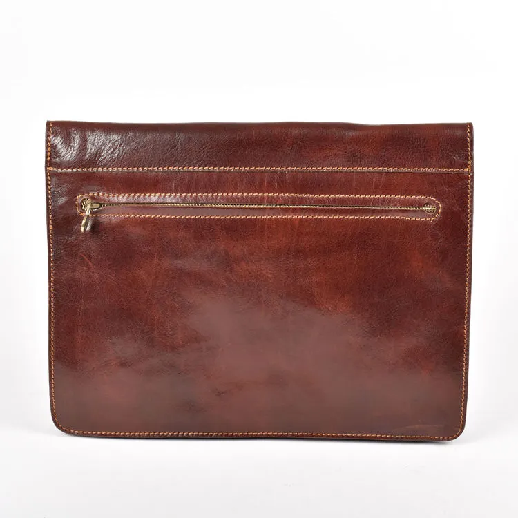 Delamore Brown Leather Underarm Business A4 Folder