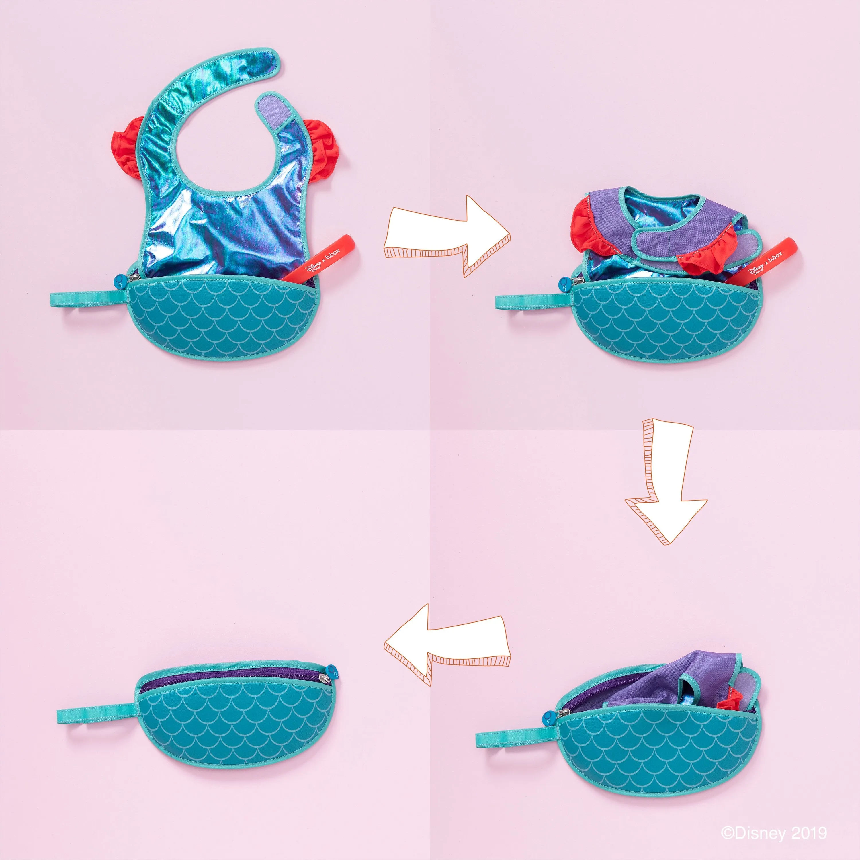 Disney - Ariel travel bib   flexible spoon