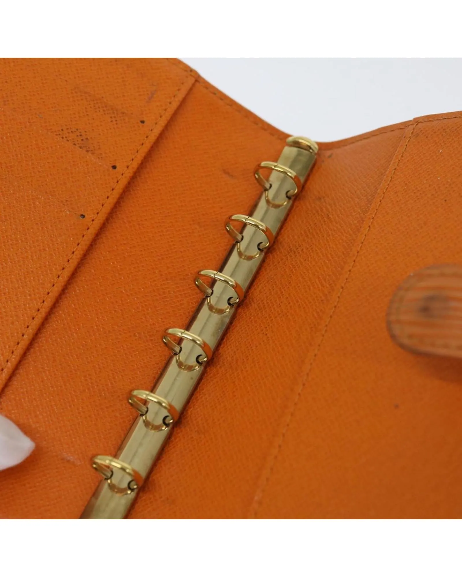 Epi Leather Day Planner Cover in Orange Mandarin