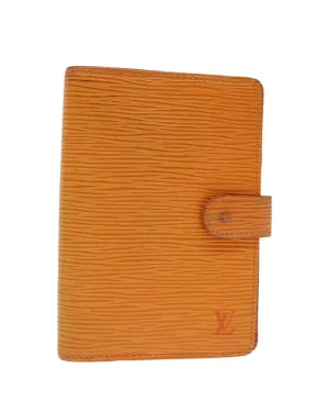 Epi Leather Day Planner Cover in Orange Mandarin