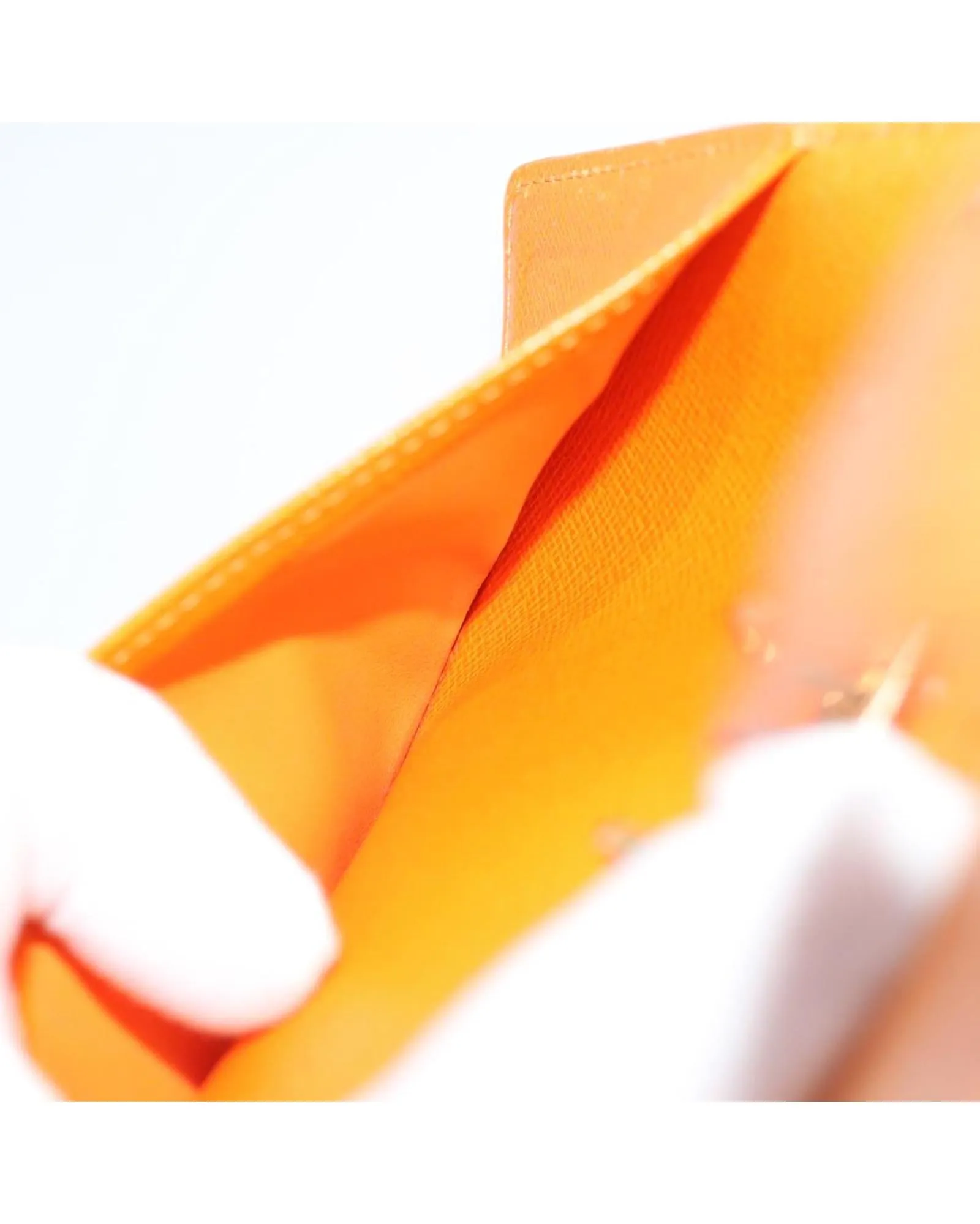 Epi Leather Day Planner Cover in Orange Mandarin