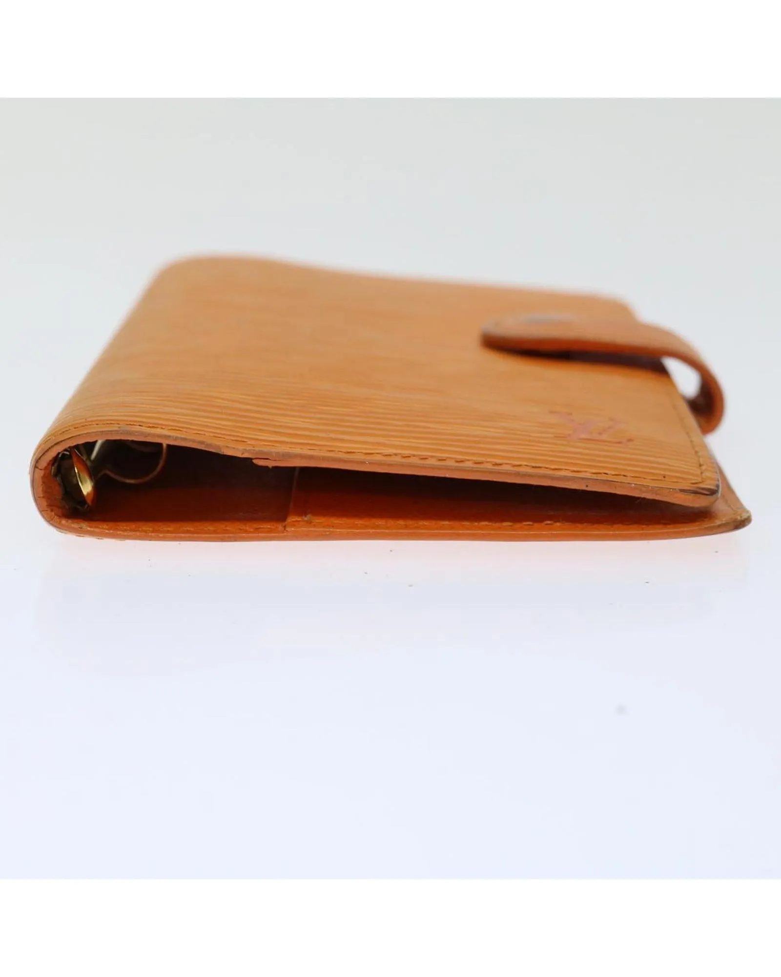 Epi Leather Day Planner Cover in Orange Mandarin