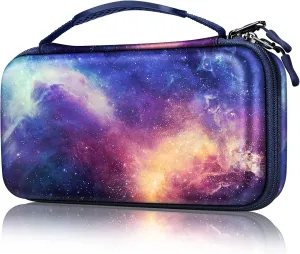 Fintie Carrying Case for Nintendo Switch OLED Model 7.0"/Switch 6.2", Portable Traveler Protective Cover Storage Bag with 10 Game Card Slots & Inner Pocket, Galaxy
