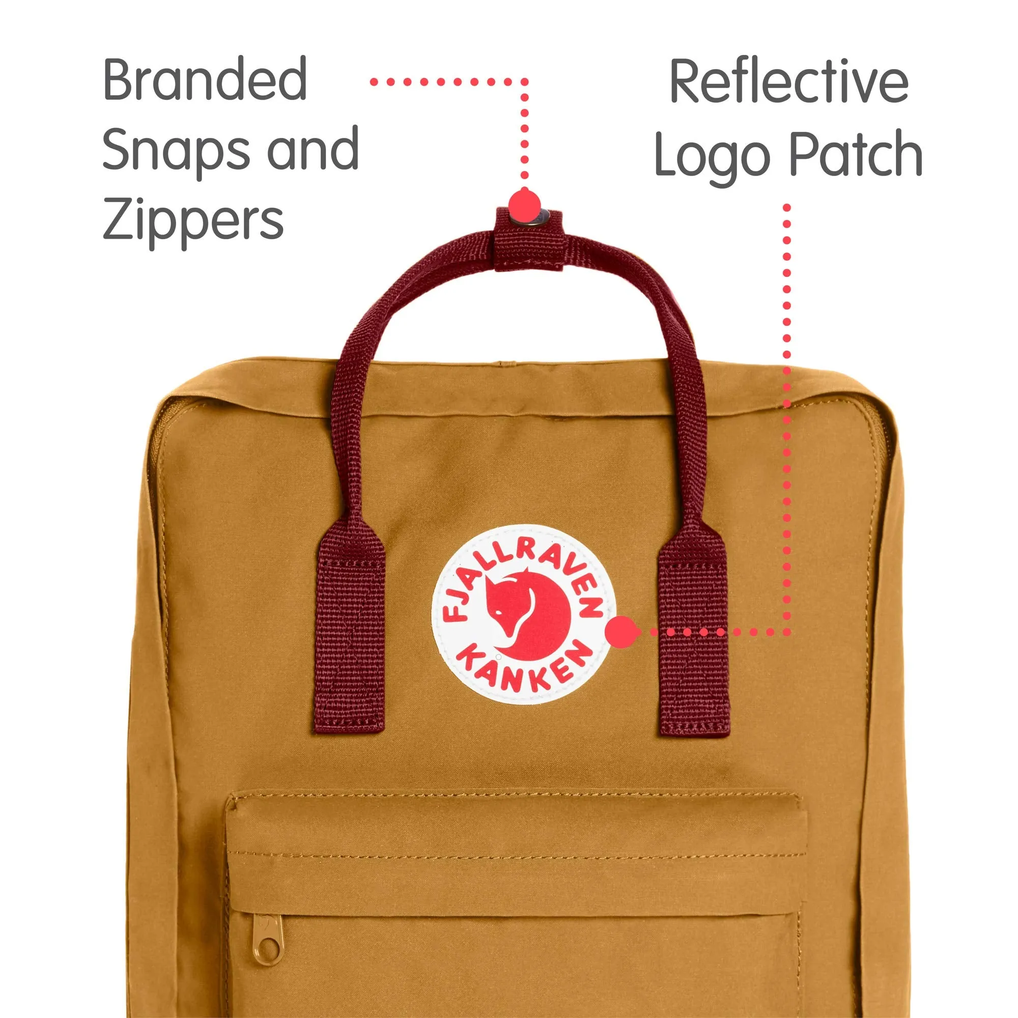 Fjallraven - Kanken Classic Backpack for Everyday, Acorn/Ox Red