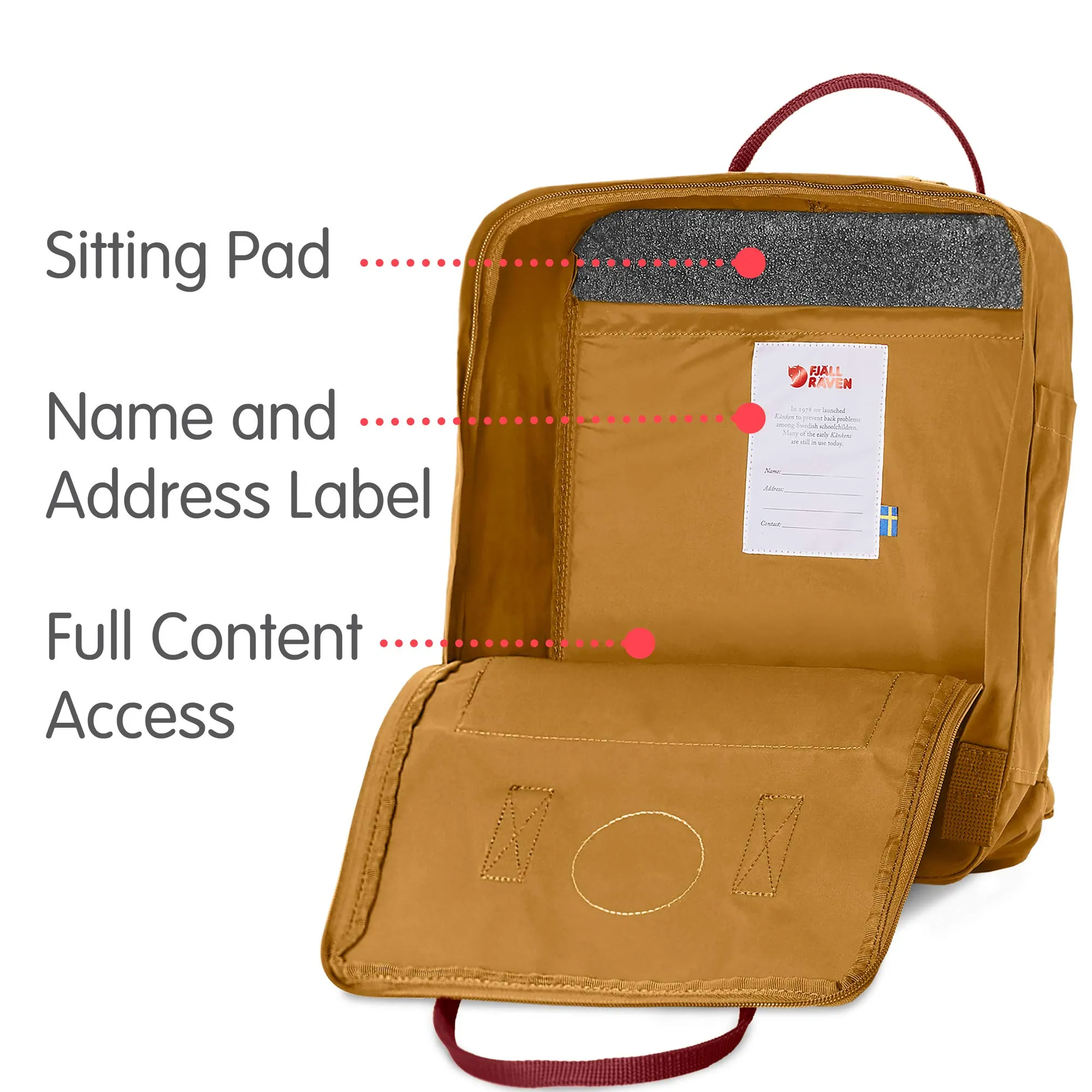 Fjallraven - Kanken Classic Backpack for Everyday, Acorn/Ox Red