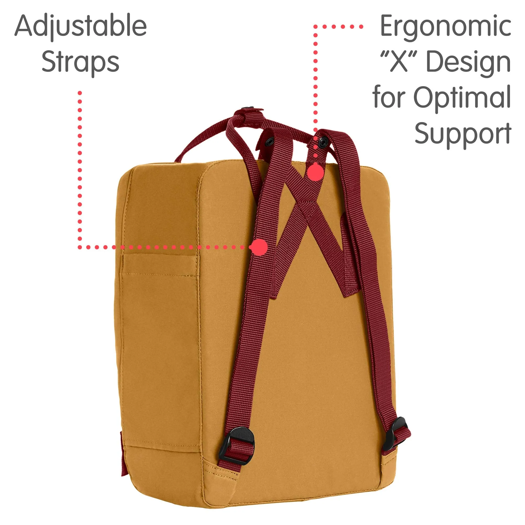 Fjallraven - Kanken Classic Backpack for Everyday, Acorn/Ox Red