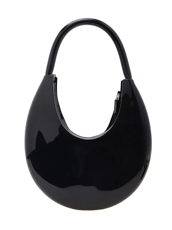 Geometric Solid Color Zipper Satchels