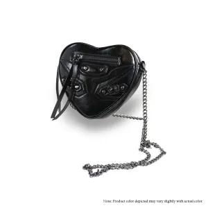H-HEARTY HEART SHAPE CROSSBODY BAG - BLACK