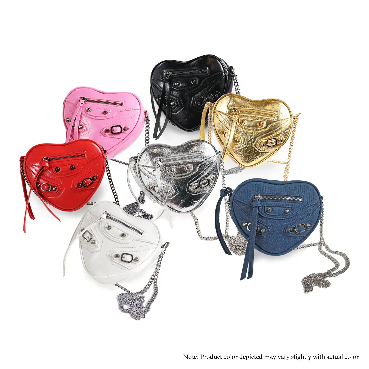 H-HEARTY HEART SHAPE CROSSBODY BAG - BLACK