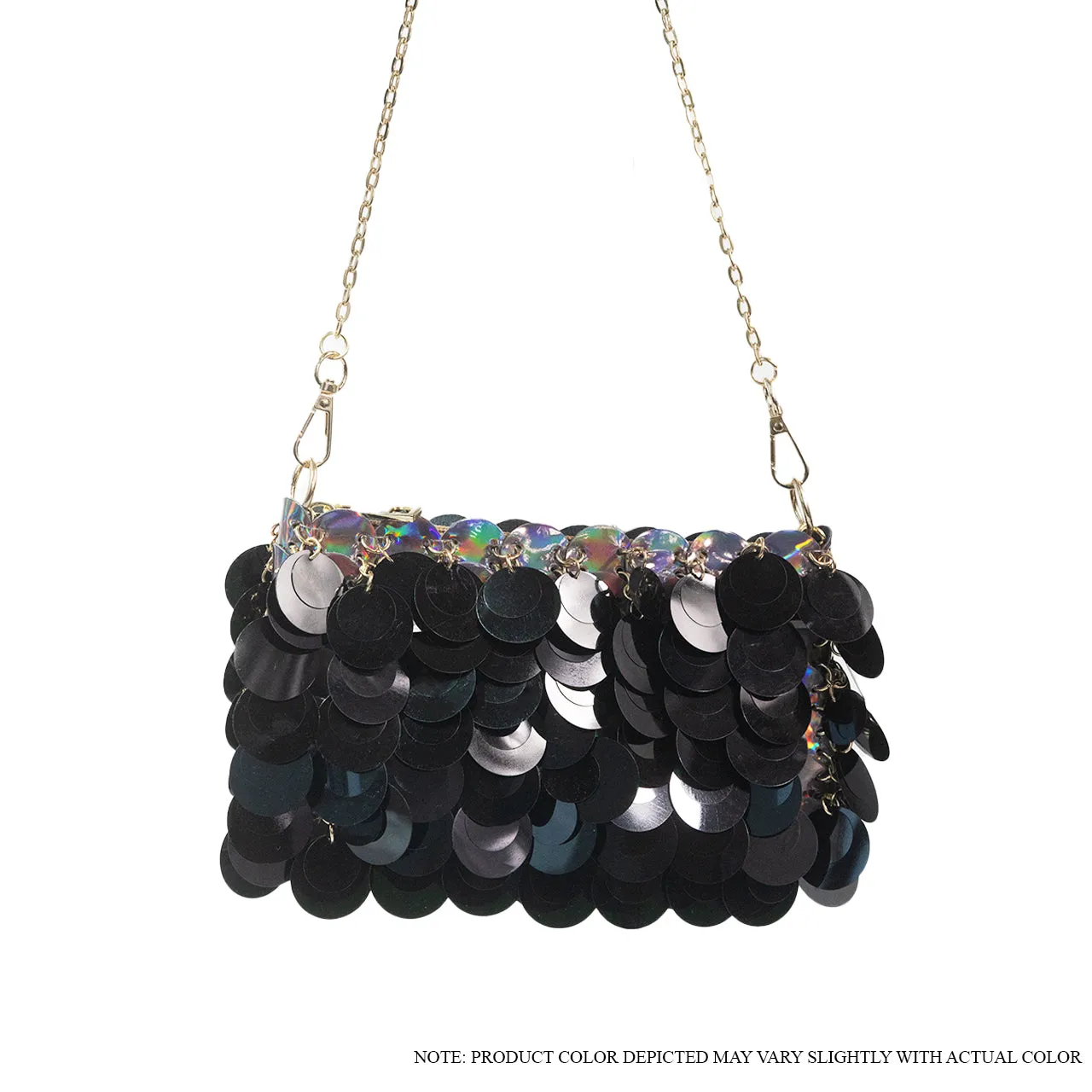 H-PACO SPARKLE SEQUINS CHAIN SHOULDER BAG