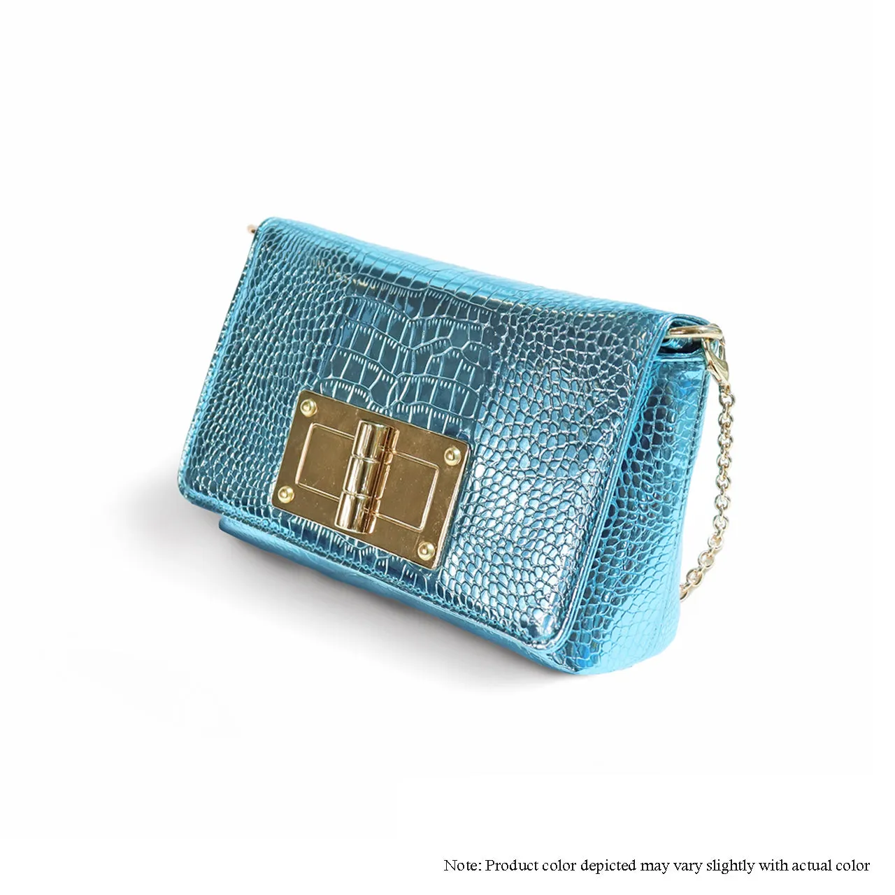 H-TOMMIE METALIC CROCODILE-EMBOSSED BAG