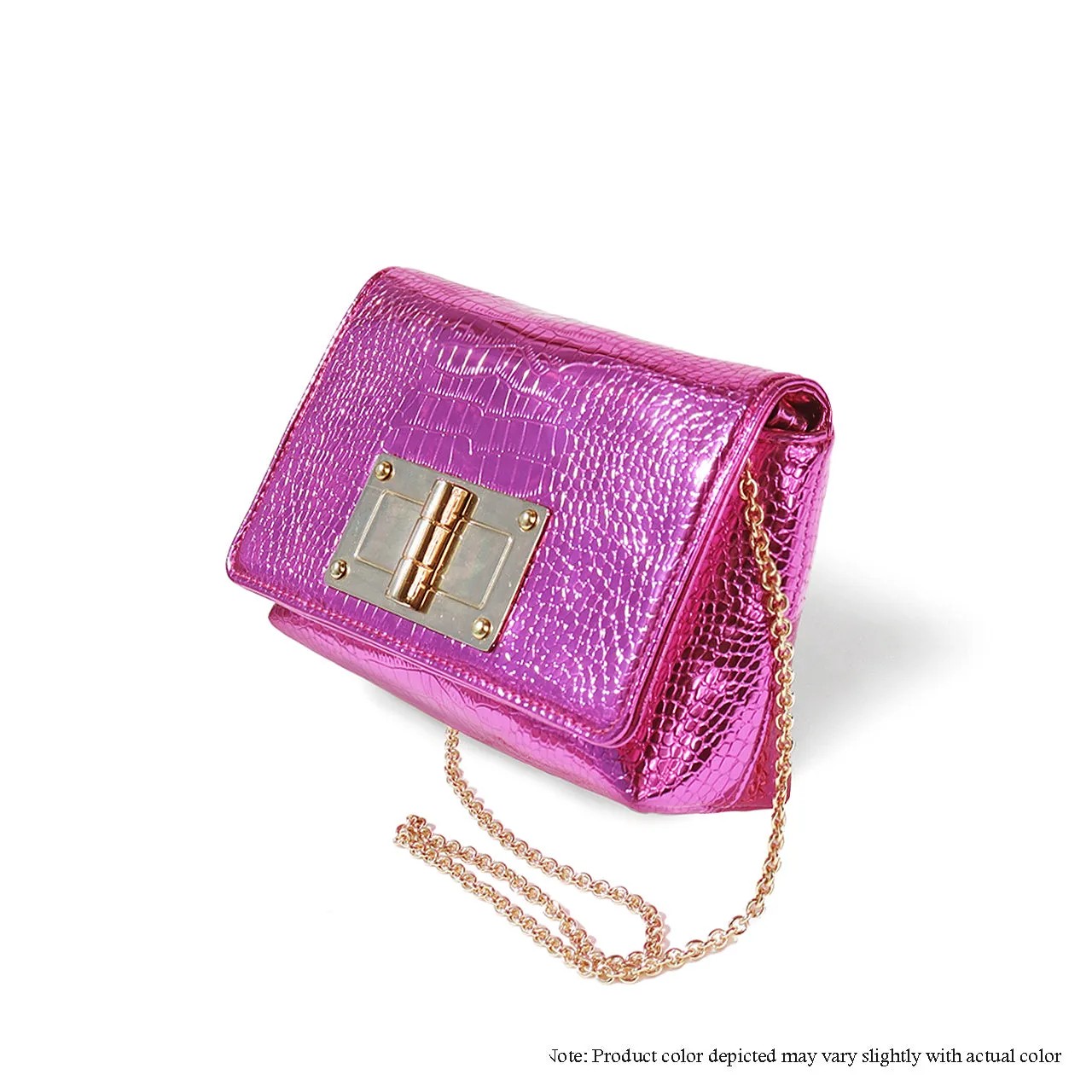 H-TOMMIE METALIC CROCODILE-EMBOSSED BAG
