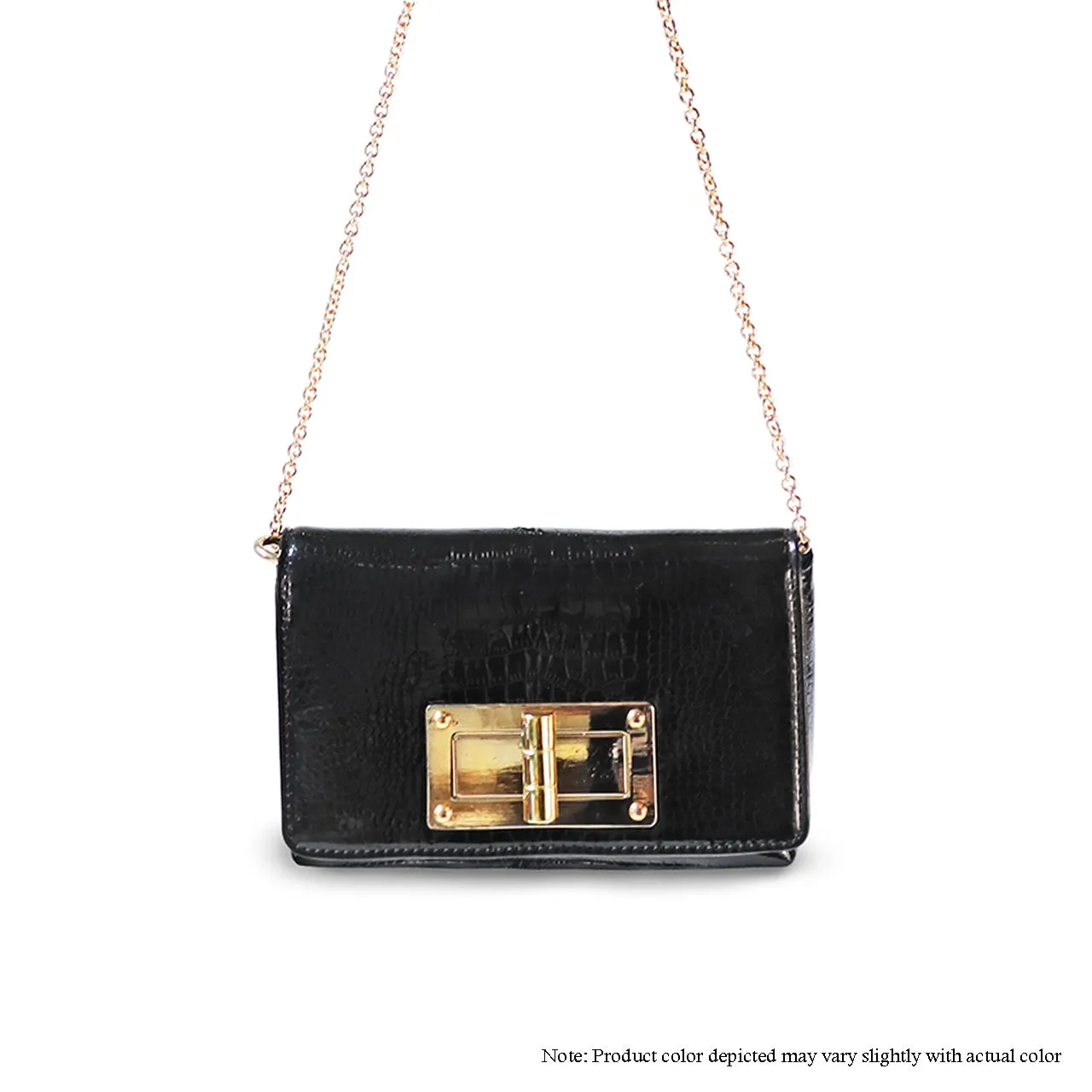 H-TOMMIE METALIC CROCODILE-EMBOSSED BAG