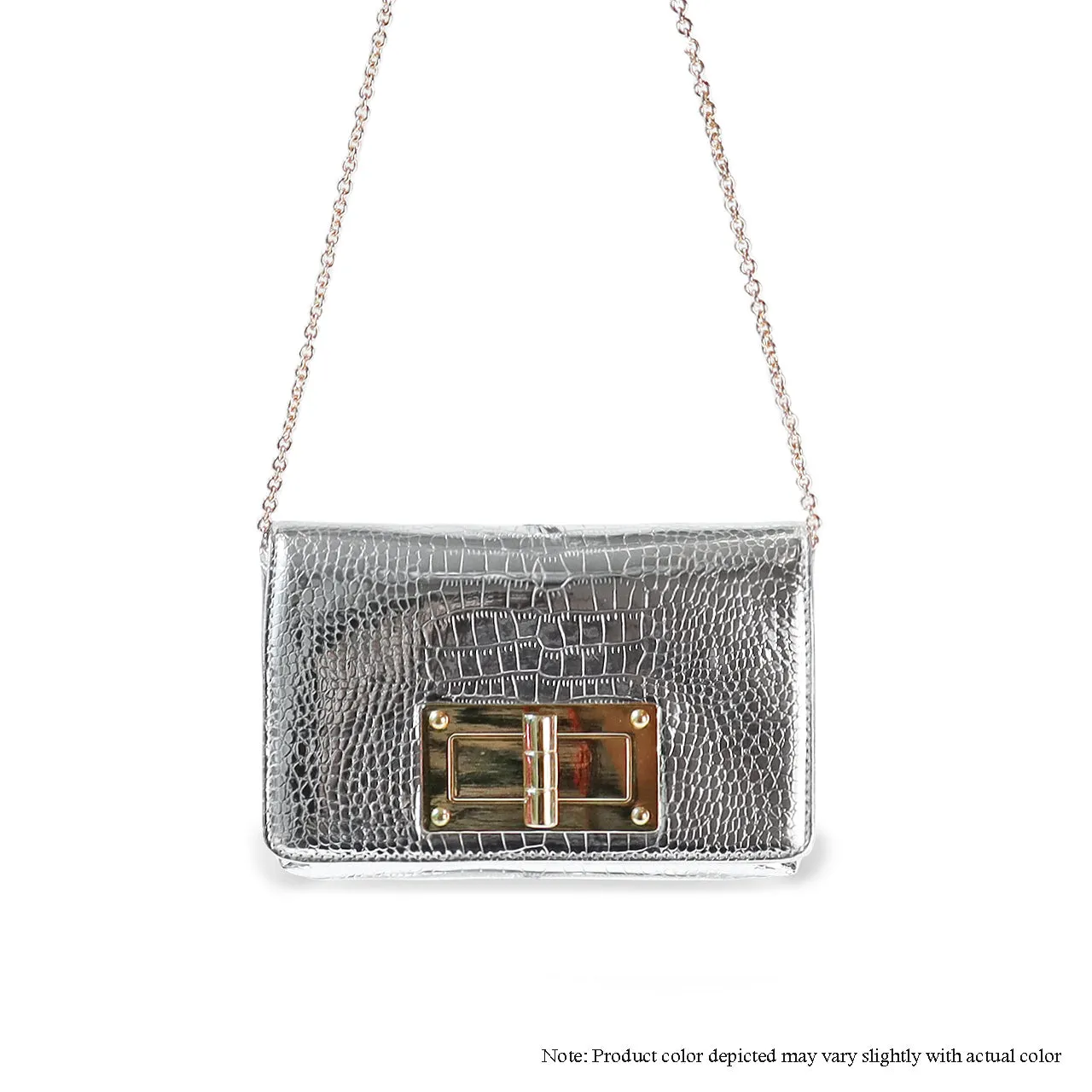 H-TOMMIE METALIC CROCODILE-EMBOSSED BAG
