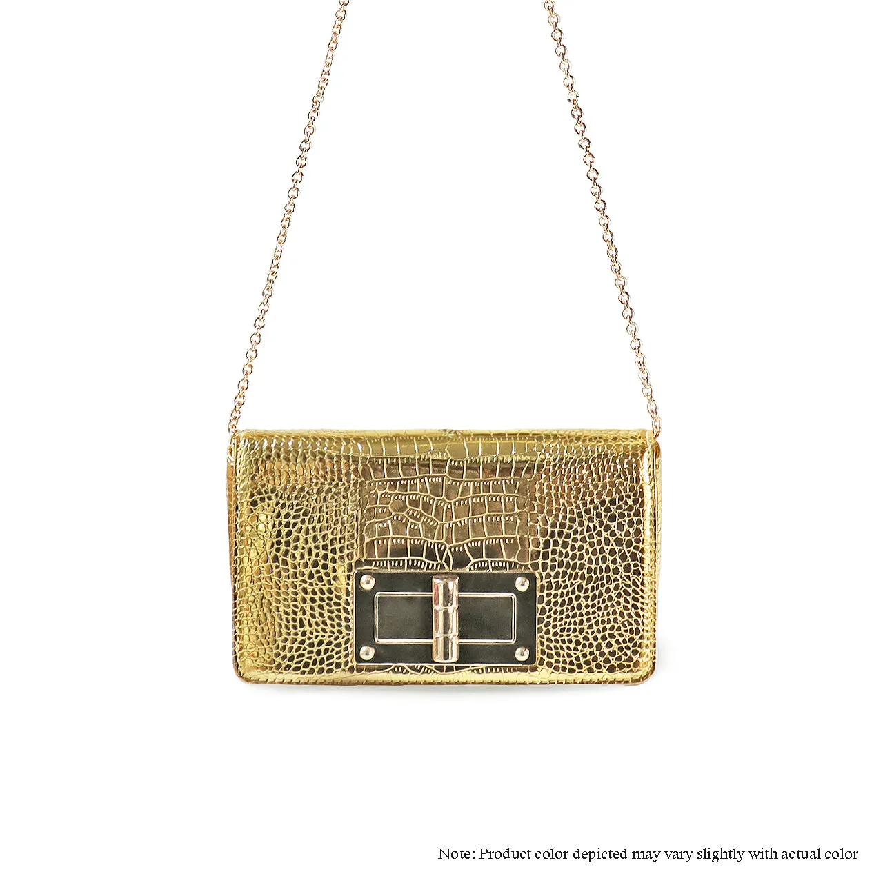 H-TOMMIE METALIC CROCODILE-EMBOSSED BAG