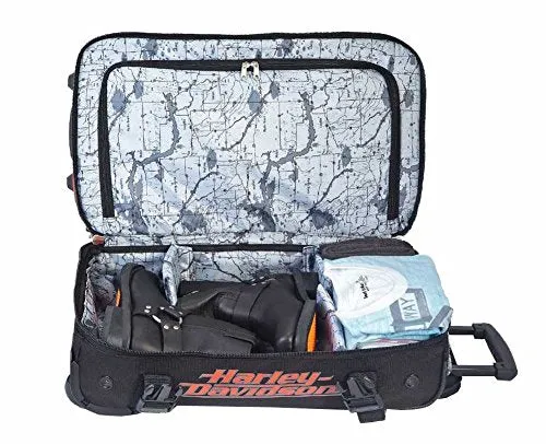 Harley-Davidson 21 inch Carry-On Duffel, Lightweight Wheeled Bag 99622-RUST/BLK