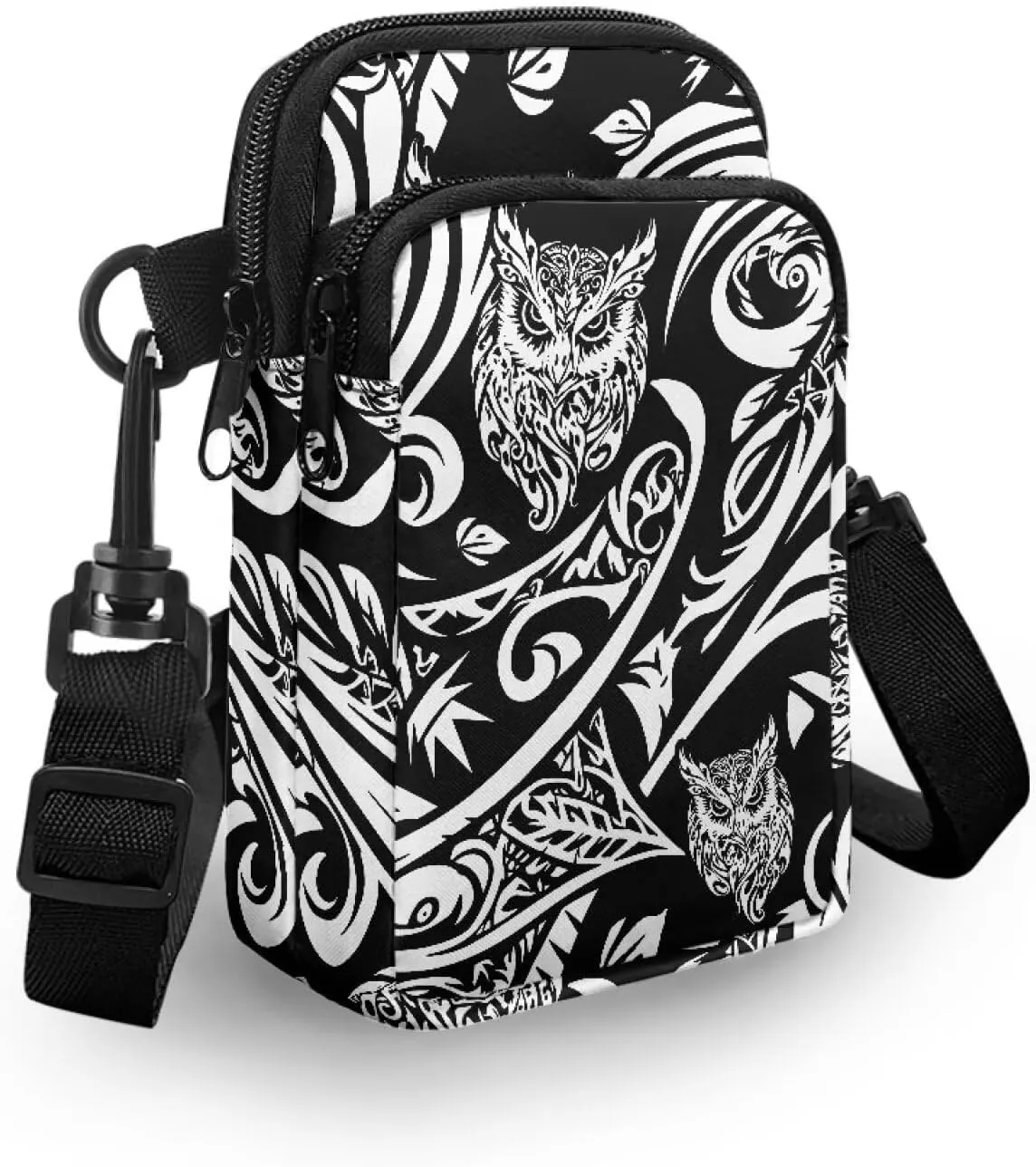 Hawaiian Tribal Small Crossbody Bags for Women Cell Phone Bag Purse, Sea Turtle Zipper Sling Purses Shoulder Bag