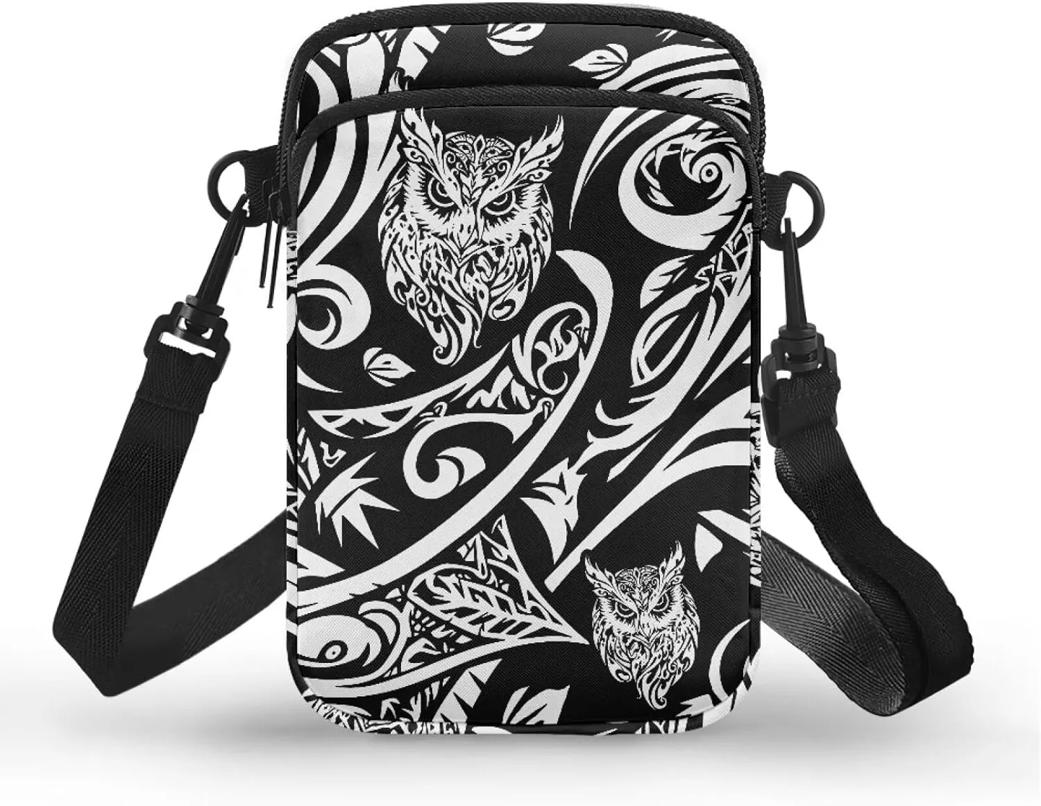 Hawaiian Tribal Small Crossbody Bags for Women Cell Phone Bag Purse, Sea Turtle Zipper Sling Purses Shoulder Bag