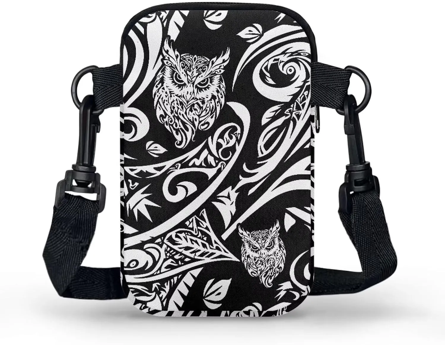 Hawaiian Tribal Small Crossbody Bags for Women Cell Phone Bag Purse, Sea Turtle Zipper Sling Purses Shoulder Bag