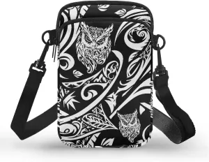 Hawaiian Tribal Small Crossbody Bags for Women Cell Phone Bag Purse, Sea Turtle Zipper Sling Purses Shoulder Bag