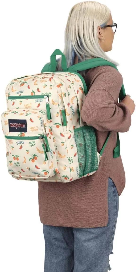 JanSport Laptop Backpack - Computer Bag with 2 Compartments, Ergonomic Shoulder Straps, 15 Laptop Sleeve, Haul Handle - Five A Day Cream