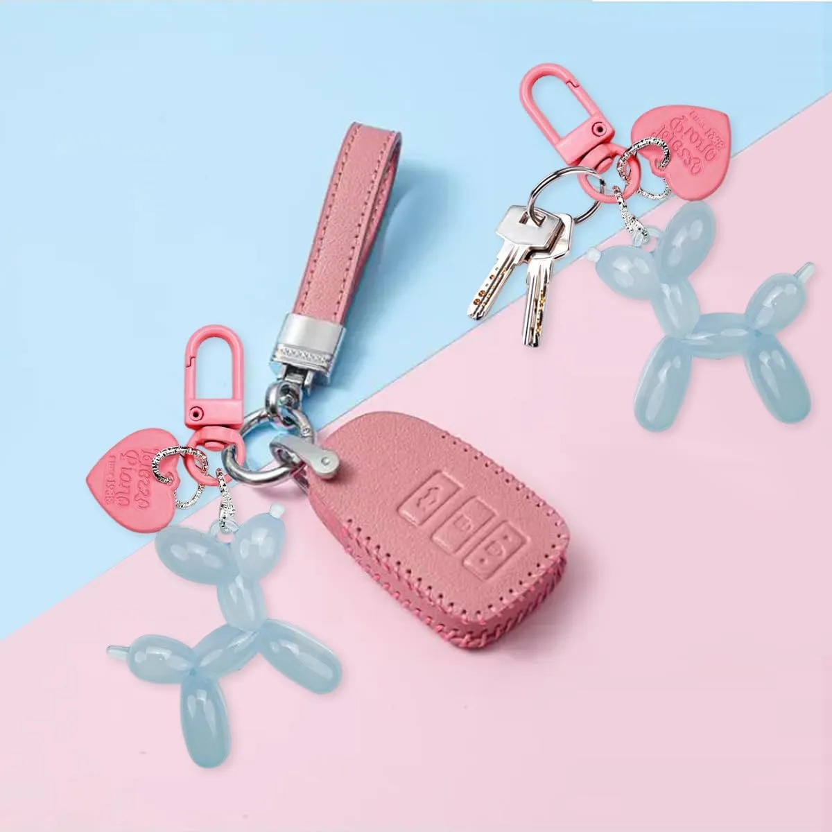 Jelly Balloon Dog Keychain for WomenCar Keys Handbag Purse AccessoriesCute Girls Key Chain
