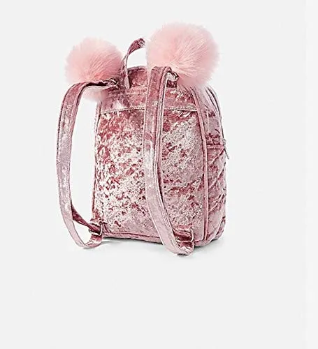 Justice Velvet quilted initial MINI Backpack Tickled Pink (N)
