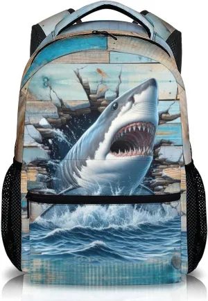 Kids Backpack, Shark Backpacks for Kids 3-8, Shark Theme Gift, Cute 17 Inch Bookbags for Boys Girls, Leisure Bookbag for School Travel Camping Outdoor