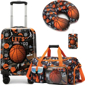Kid's Luggage Set 3 Piece Suitcase Set 16" Hardside Luggage with Spinner Wheels Girls Boys Carry on Toddler Suitcase with Travel Duffle Bag Airline Approved
