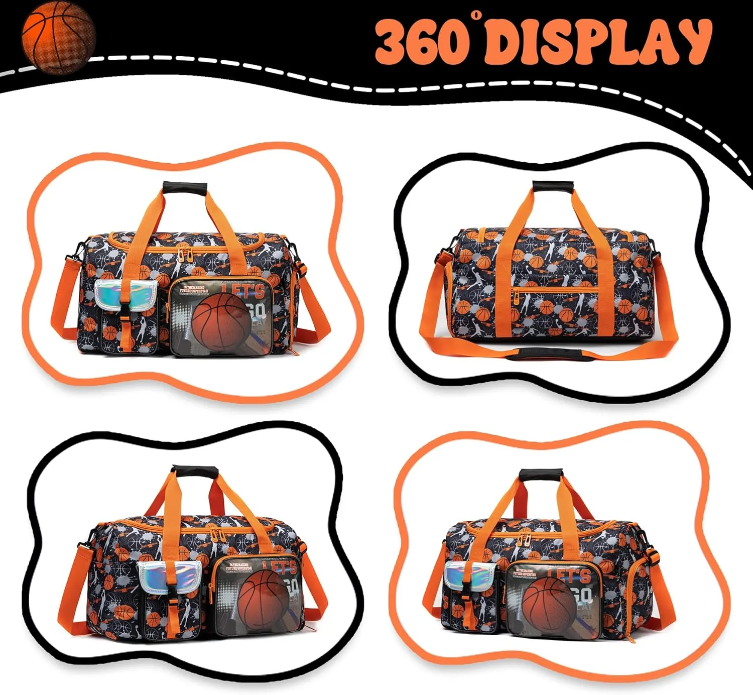 Kid's Luggage Set 3 Piece Suitcase Set 16" Hardside Luggage with Spinner Wheels Girls Boys Carry on Toddler Suitcase with Travel Duffle Bag Airline Approved