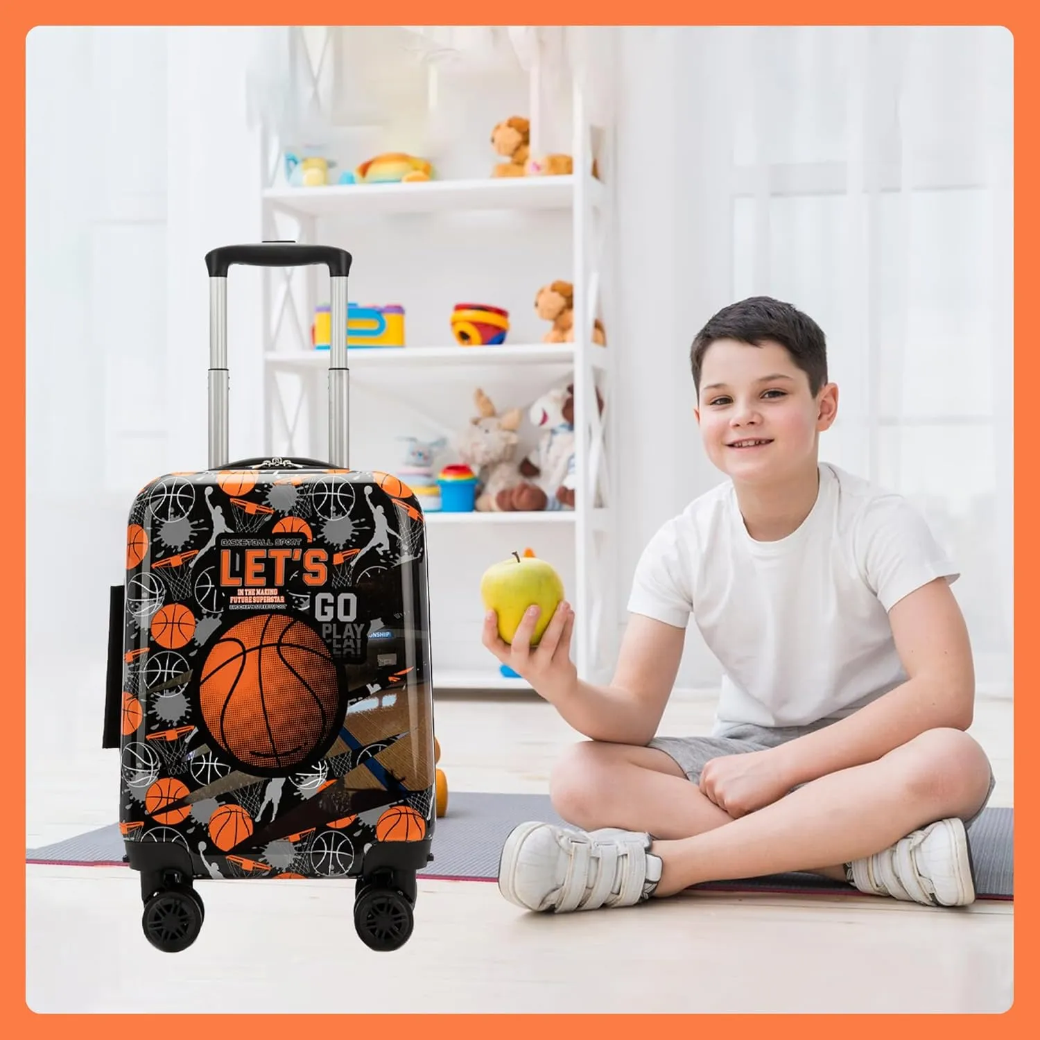 Kid's Luggage Set 3 Piece Suitcase Set 16" Hardside Luggage with Spinner Wheels Girls Boys Carry on Toddler Suitcase with Travel Duffle Bag Airline Approved