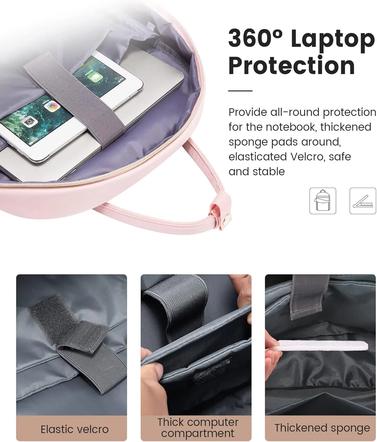 LOVEVOOK 15.6 Inch Laptop Backpack for Women Teacher Nurse Pink
