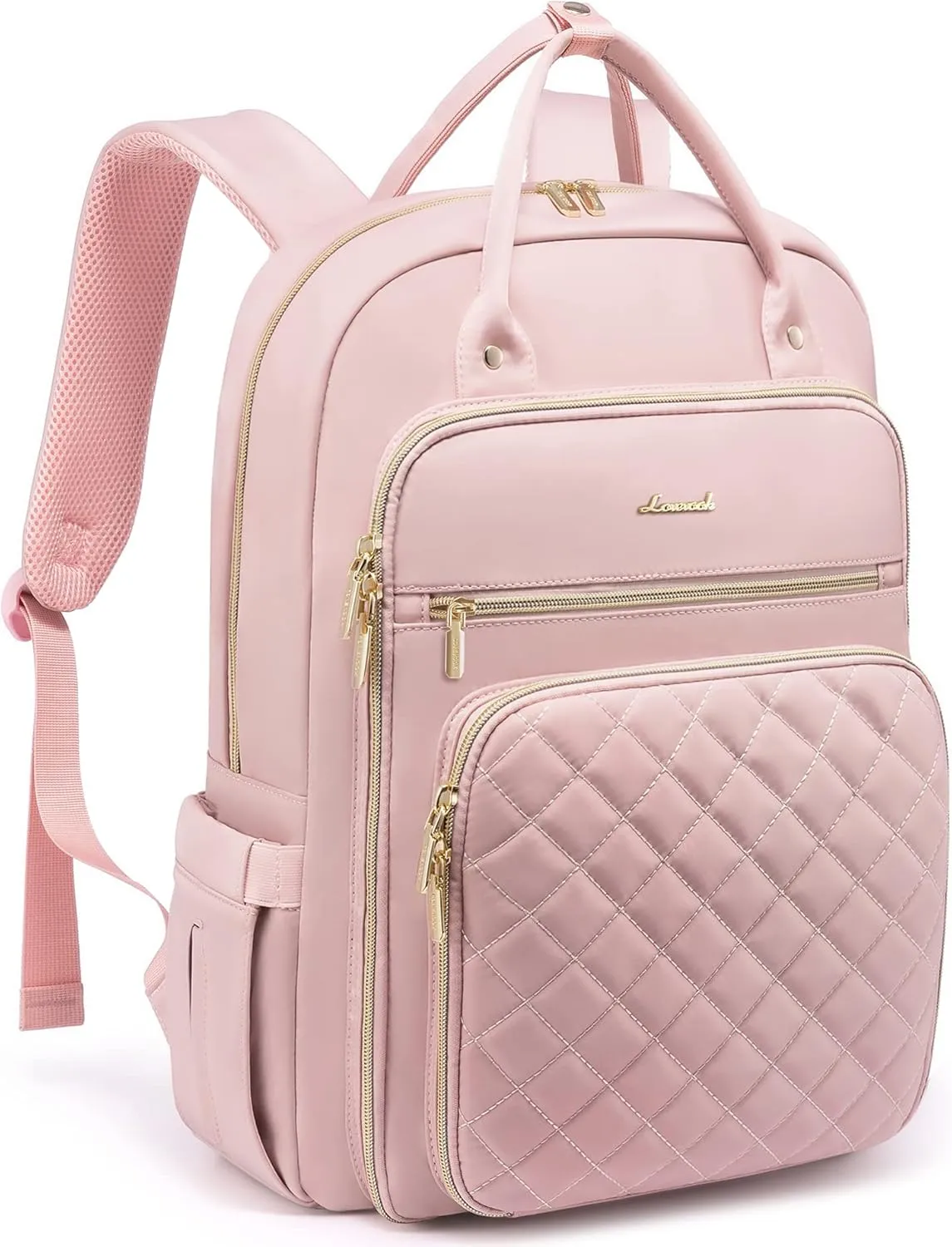 LOVEVOOK 15.6 Inch Laptop Backpack for Women Teacher Nurse Pink