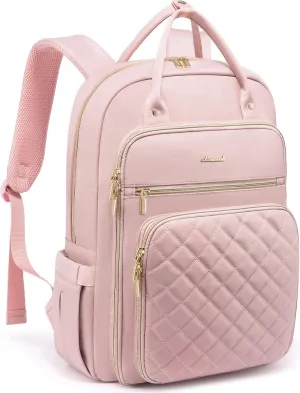 LOVEVOOK 15.6 Inch Laptop Backpack for Women Teacher Nurse Pink