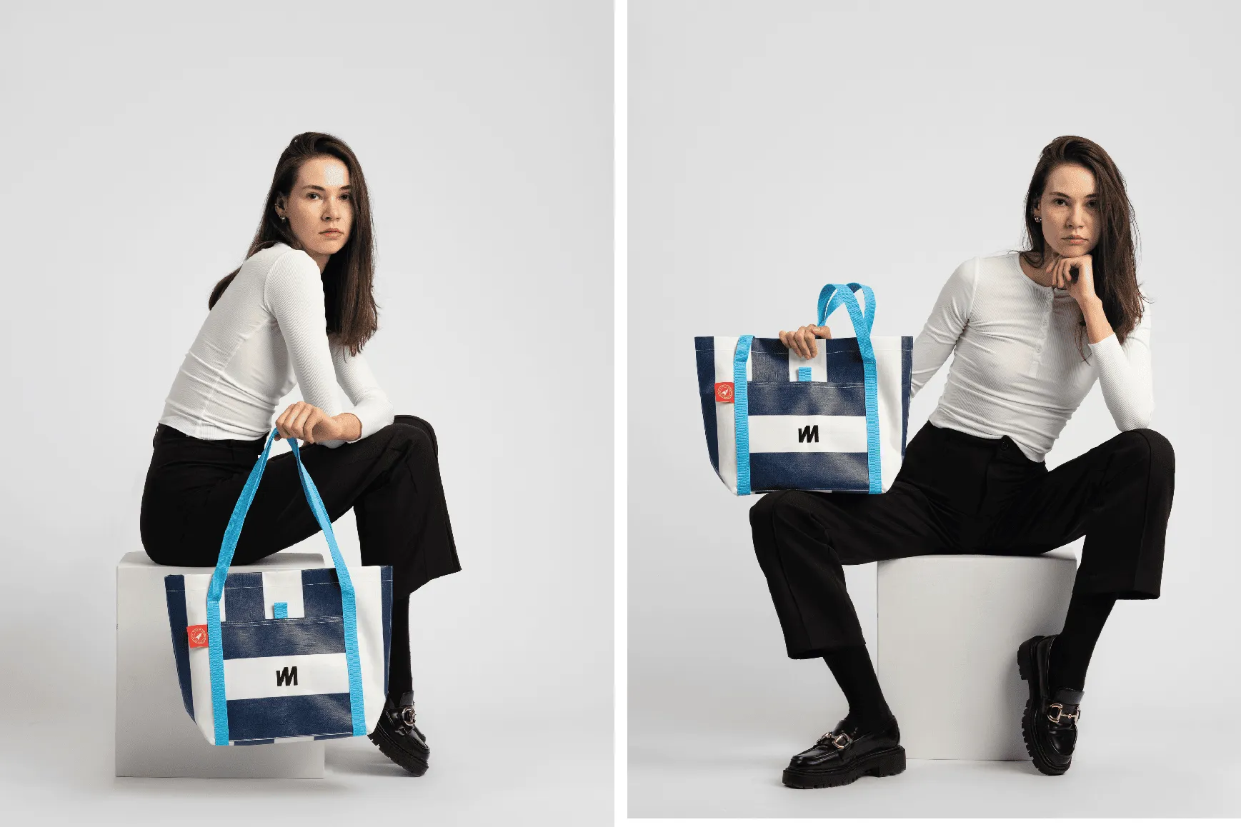 Navy Tote - Classic Stripe