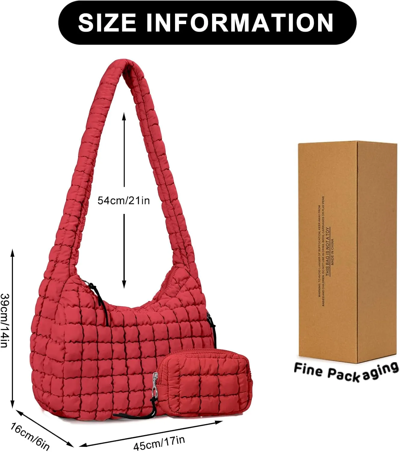 Puffer Tote Bag for Women Large Quilted Puffy Lightweight Carryall Crossbody Tote Bag for Women